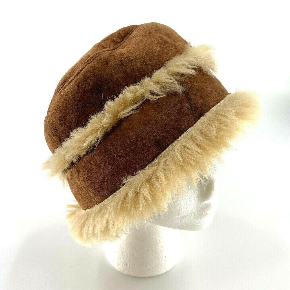 Nordstrom Brown Faux Fur Winter Hat Fuzzy Bucket